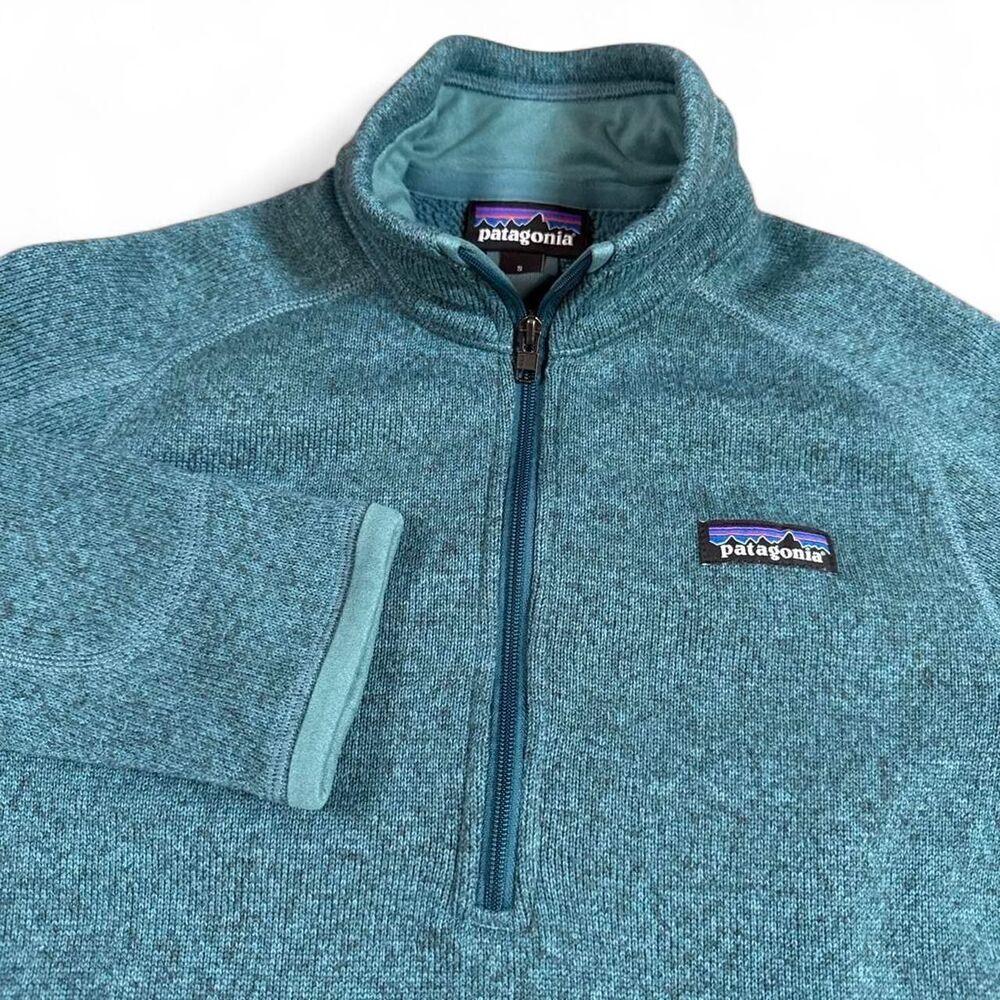 Patagonia Women's Better Sweater Quarter Zip Fleece Pullover Small Teal 25617